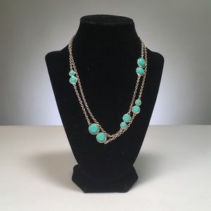 Liz Claiborne Silvertone Turquoise Necklace